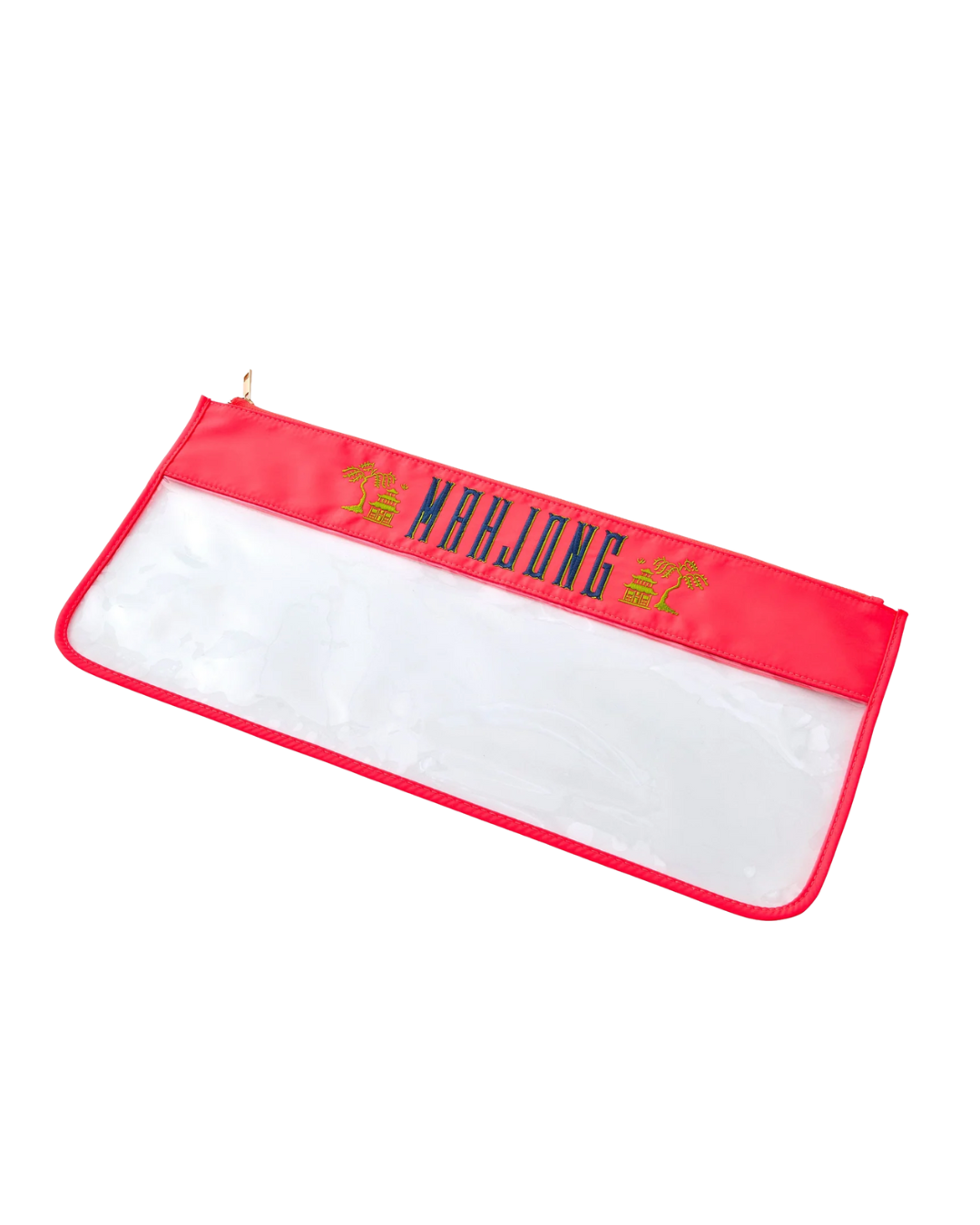 Hot Coral Pagoda Mahjong Bag