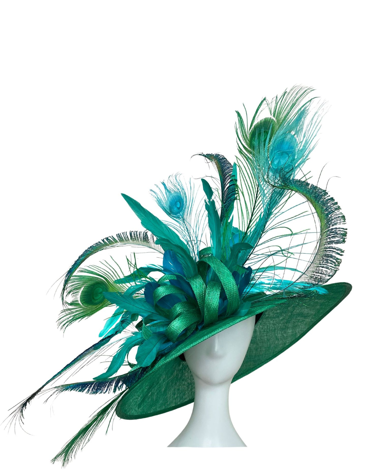 Turquoise & Green Derby Hat