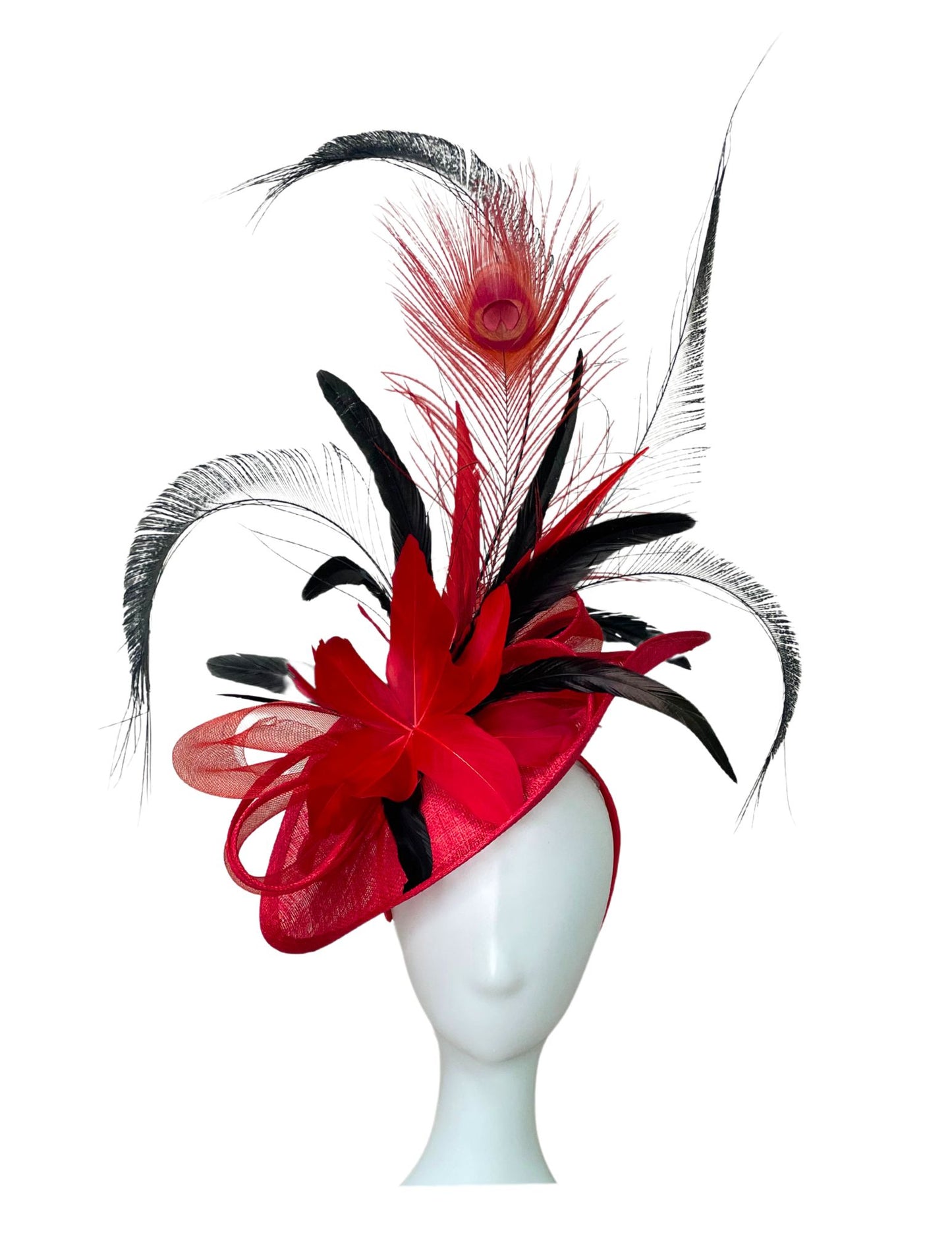 Red & Black Fascinator