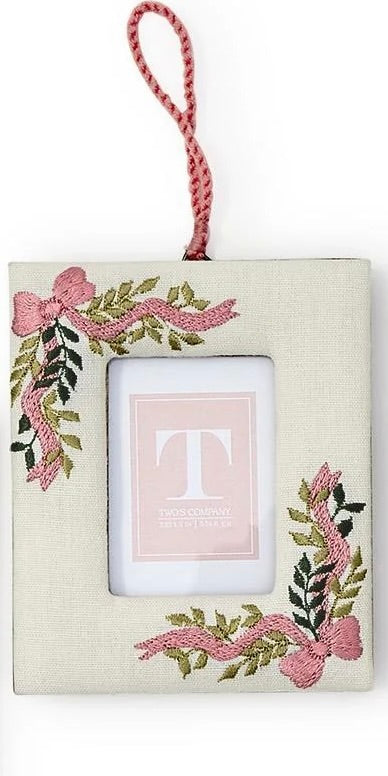 Holiday Memories Embroidered Photo Frame Ornament - 3 Styles