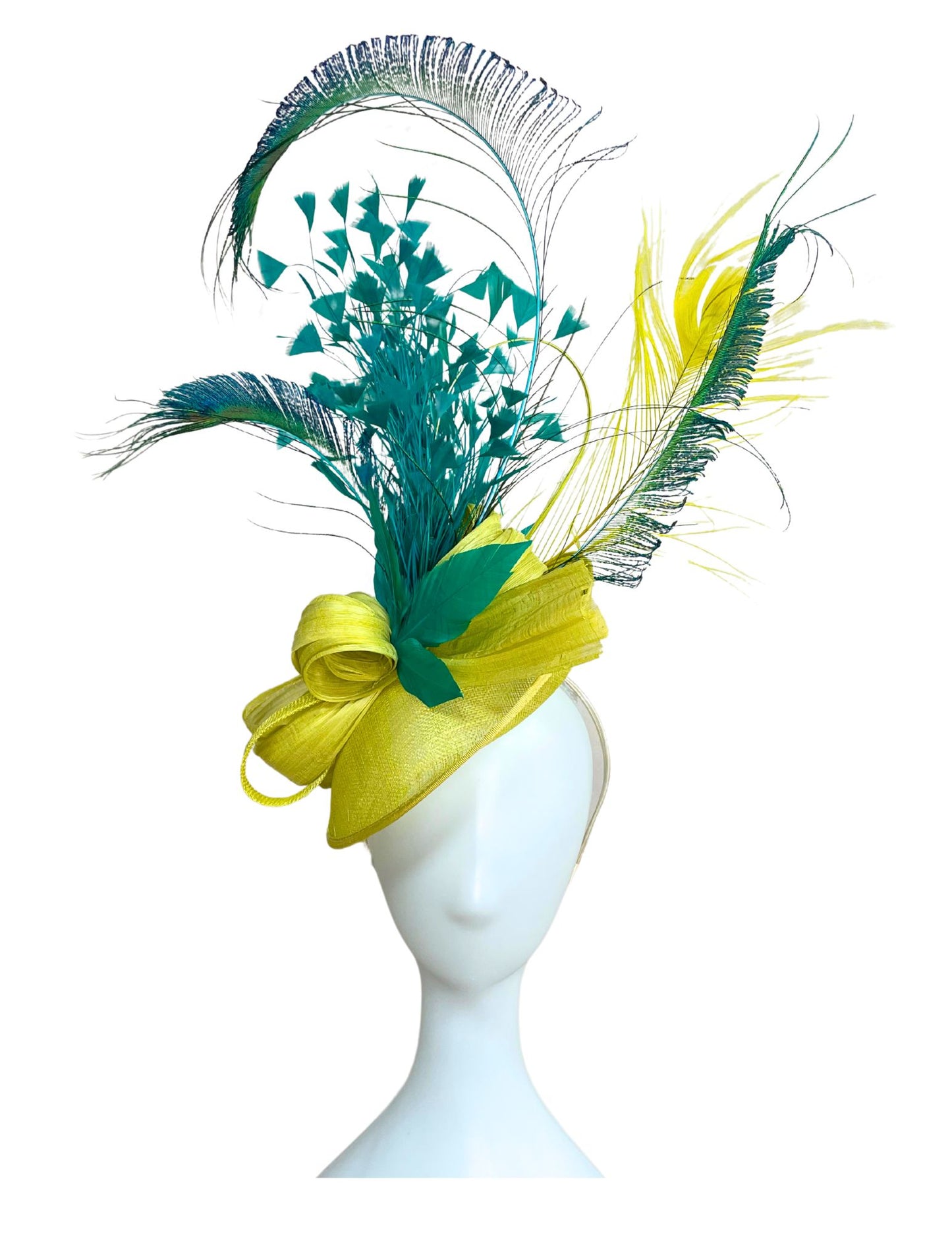 Teal & Yellow Fascinator
