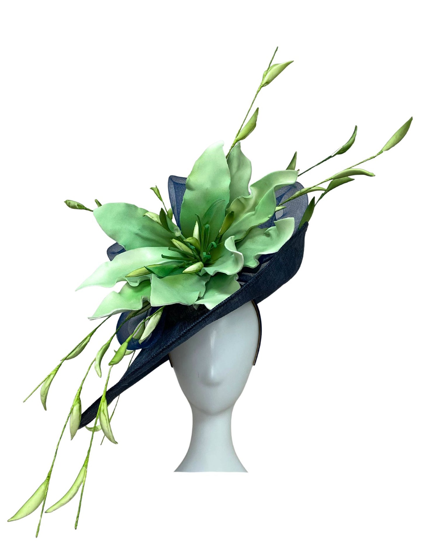 Green & Navy Derby Fascinator