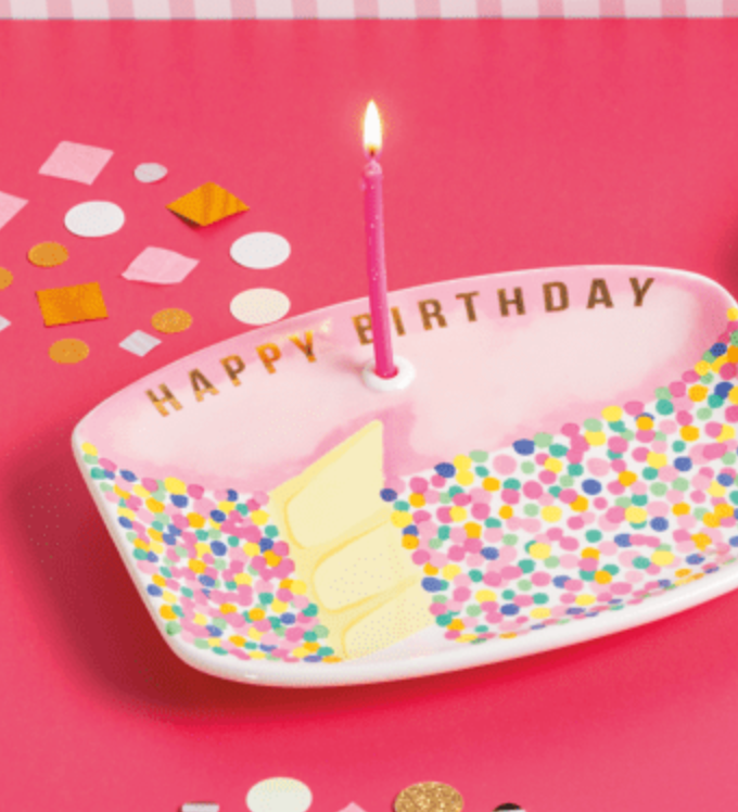 Pink Sing Birthday Plate