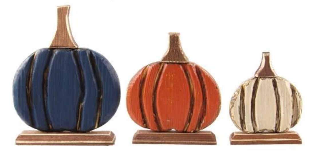 Small White Cedar Pumpkin with Base