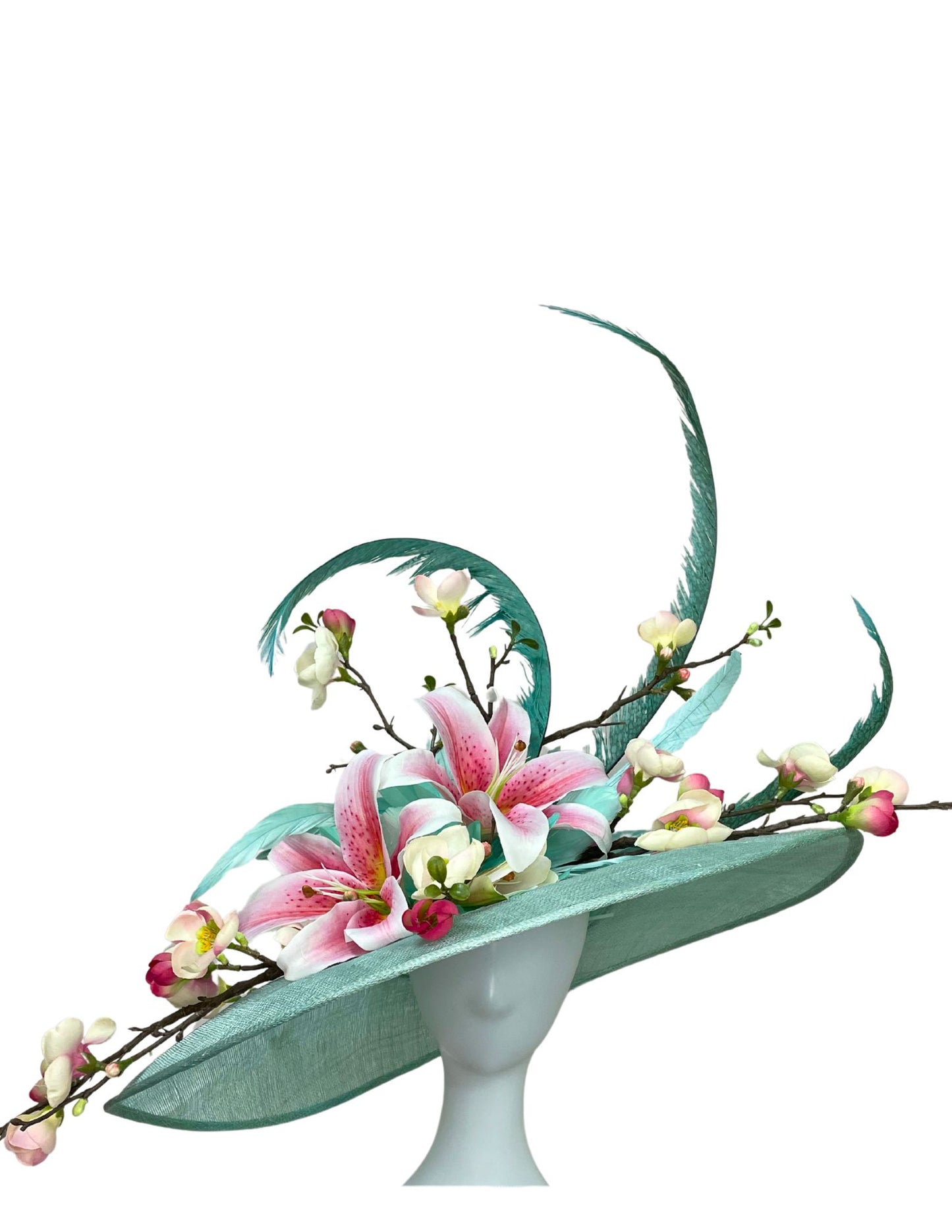 Turquoise & Pink Derby Hat