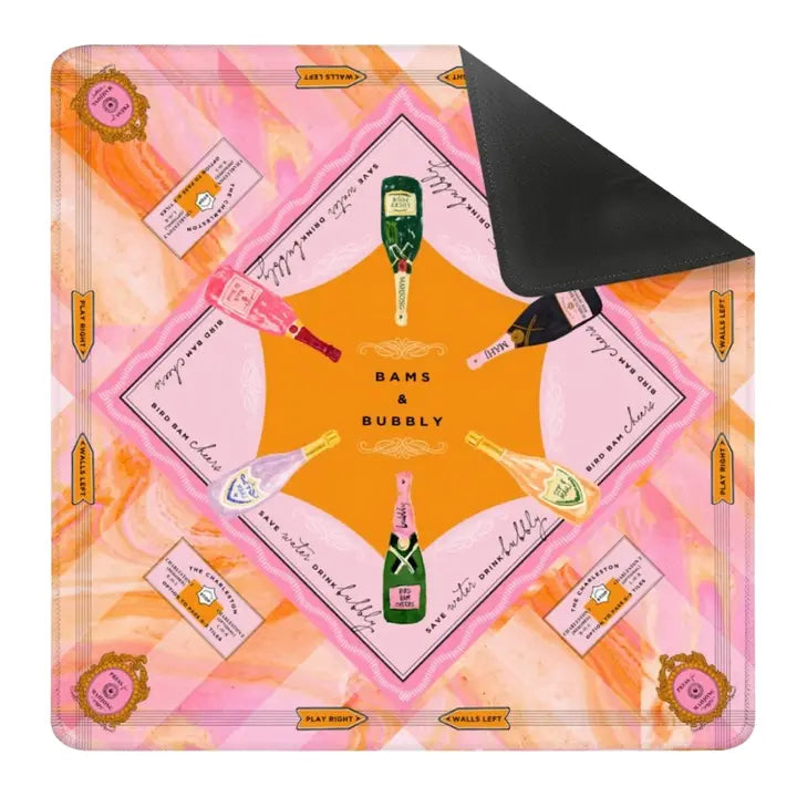 Anders Ruff Design Mahjong Mat - Neoprene Bams & Bubbly, Champagne & Mahj