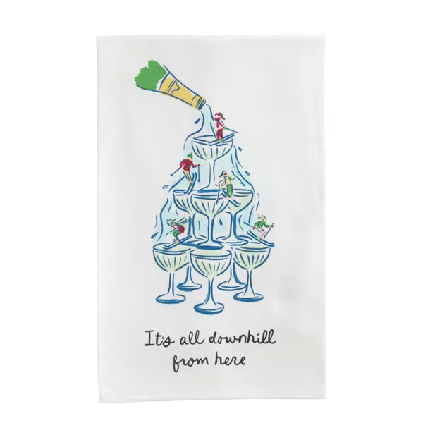 It's Downhill Cocktail Towel