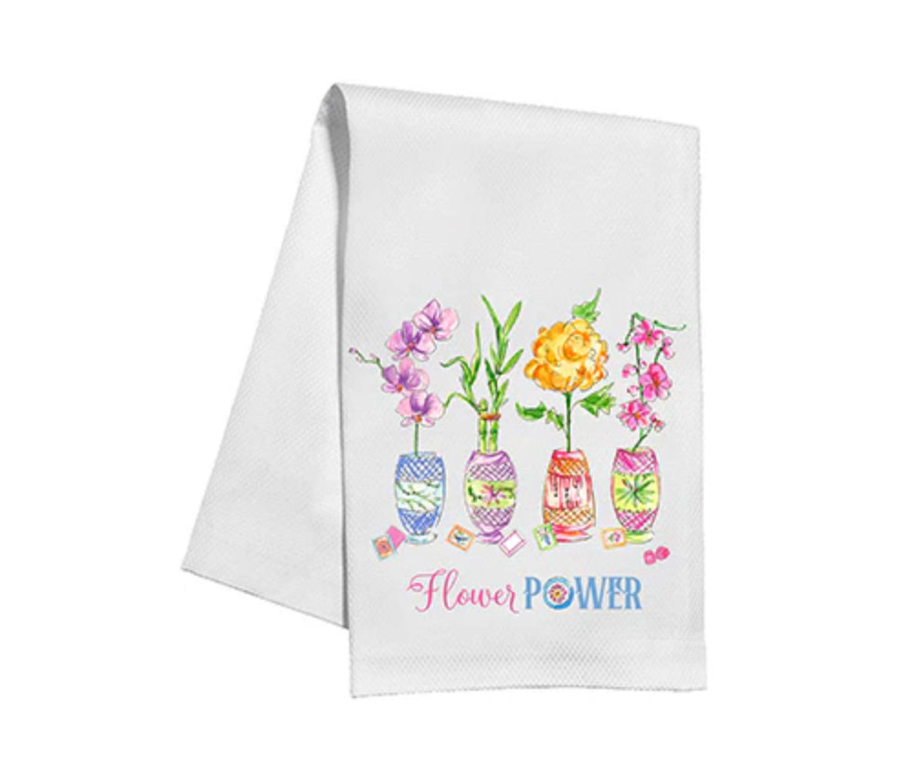 Kitchen Towel - Mahjong Tile Flower Power