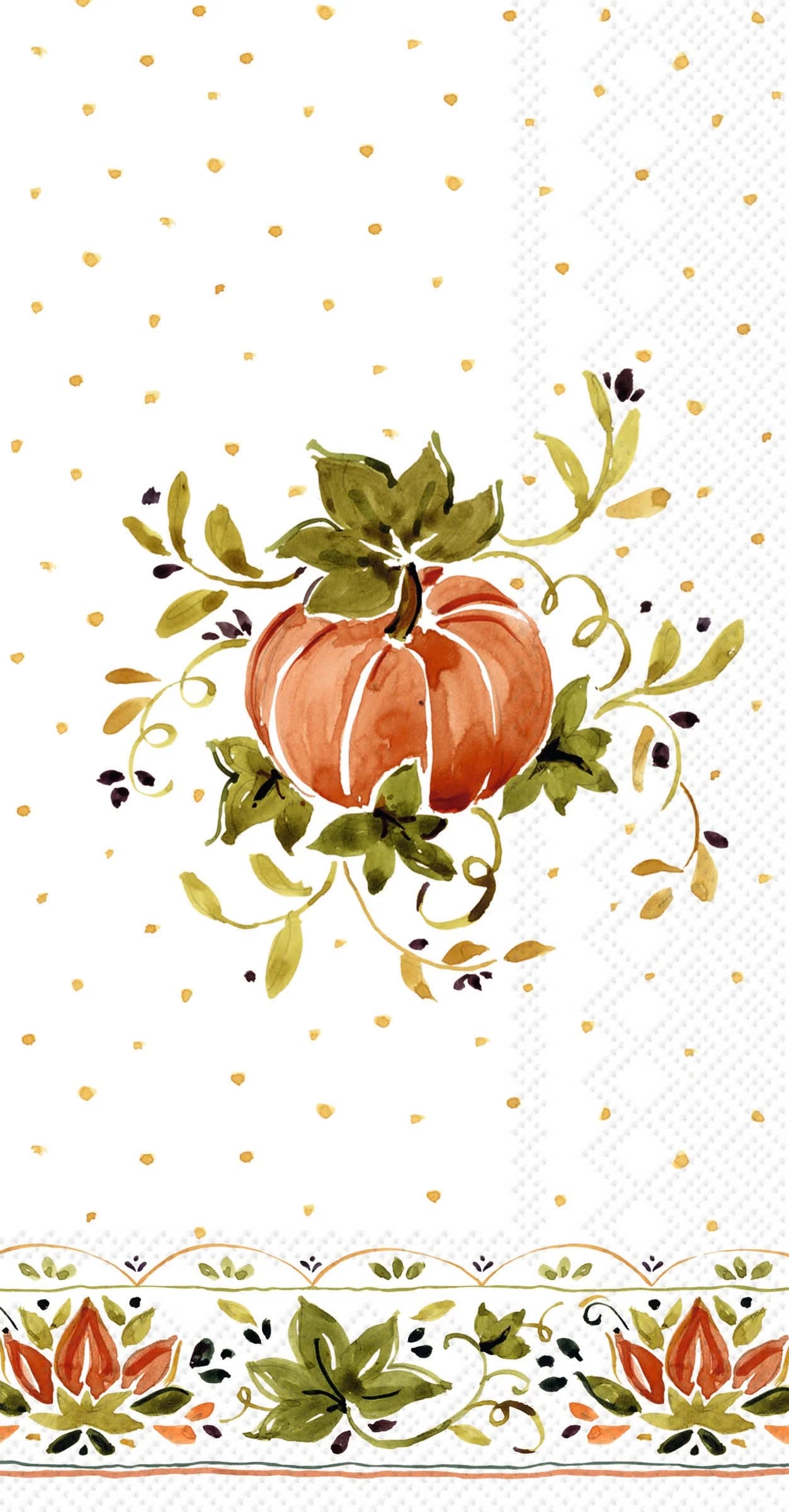 Guest Napkin, Pumpkins with Ornaments