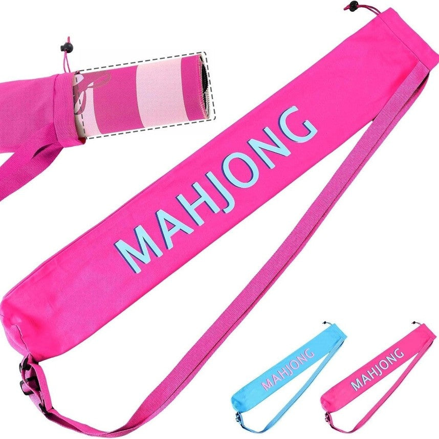 Dark Pink Mahjong Travel Bag - Large Capacity Crossbody Storage Tote