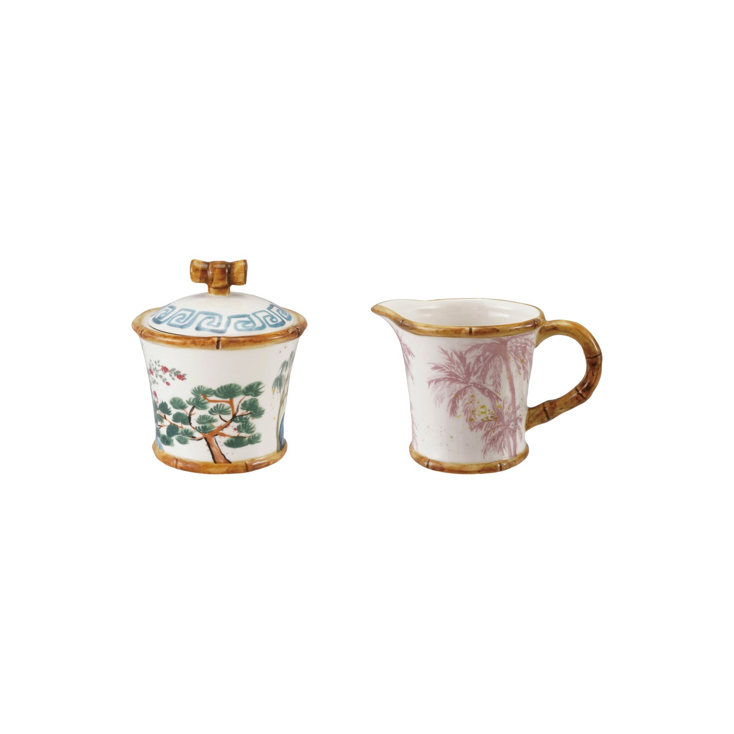 Cream and Sugar Set Bamboo Edge
