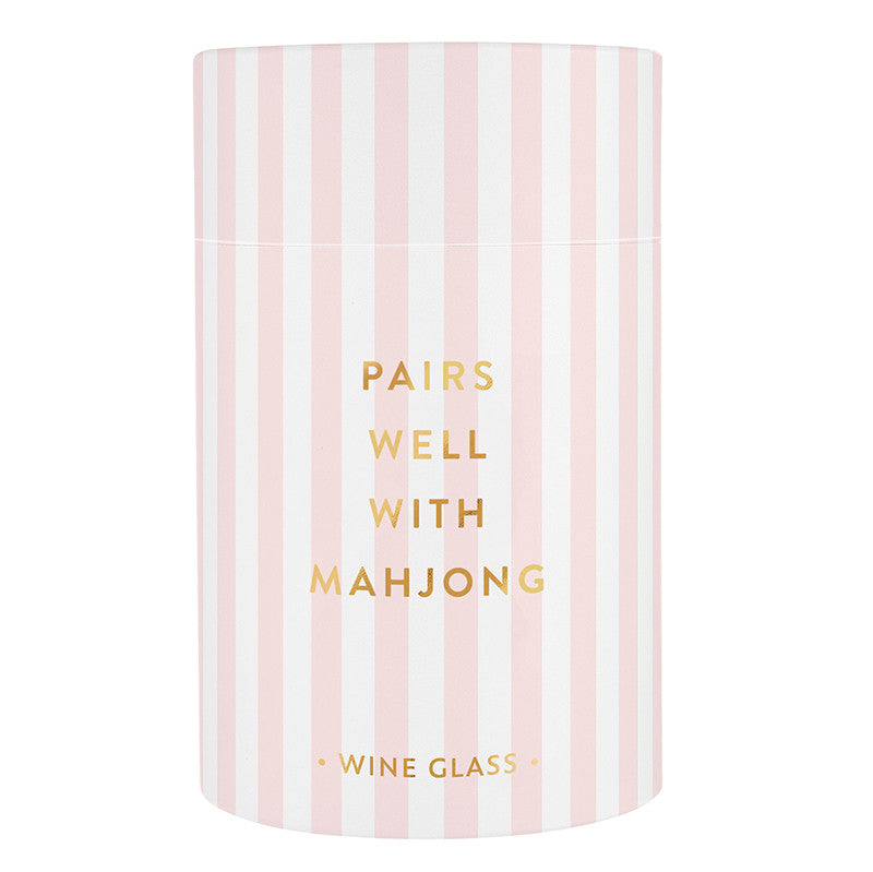 Stemless Wine Glass - Pairs well Mahj