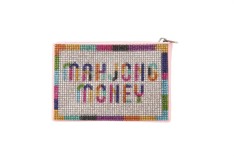 Fame Accessories Beaded Mahjong Coin Purse - Mahjong Money, Striped