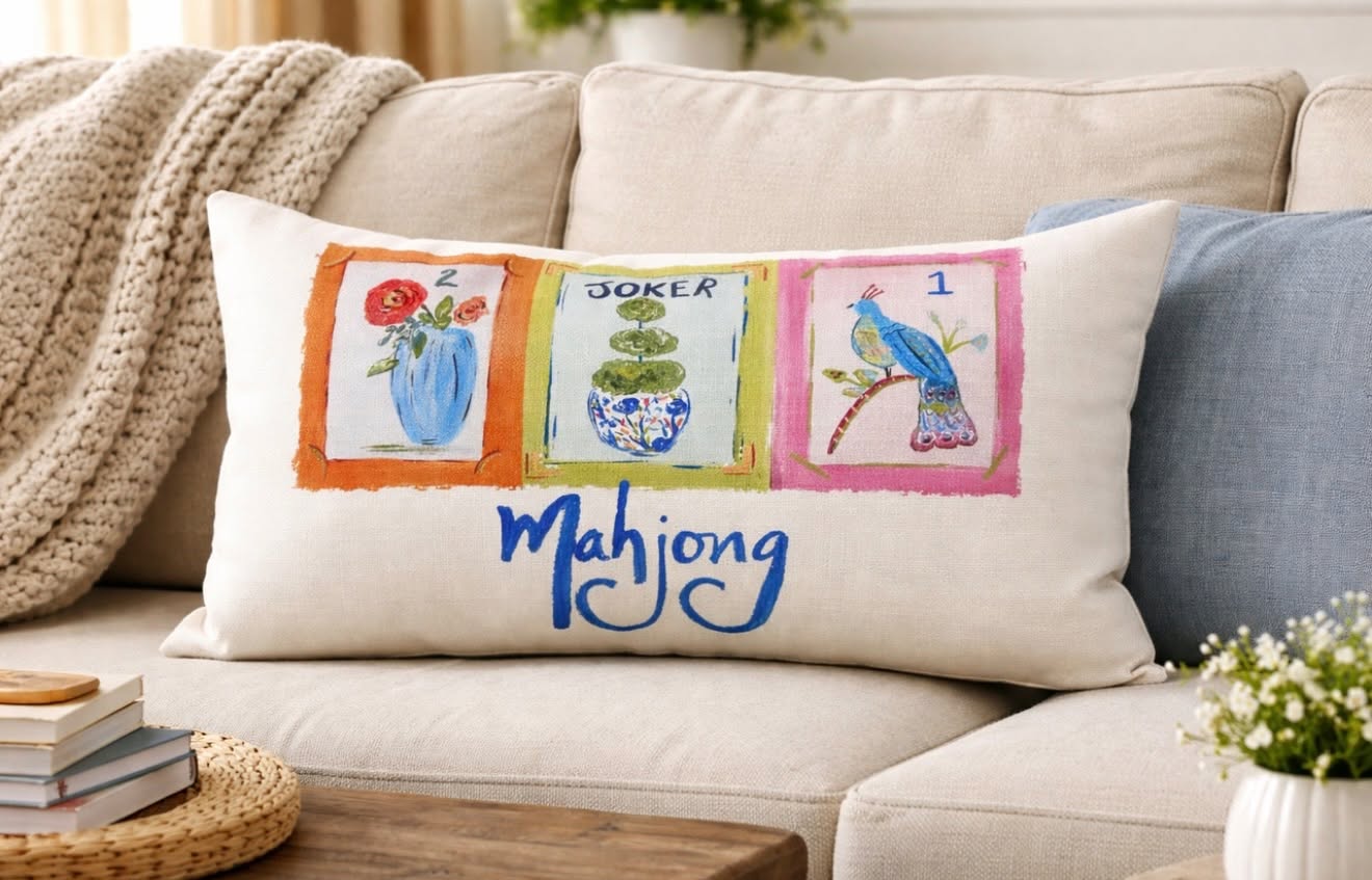 Mahjong Lumbar Pillow