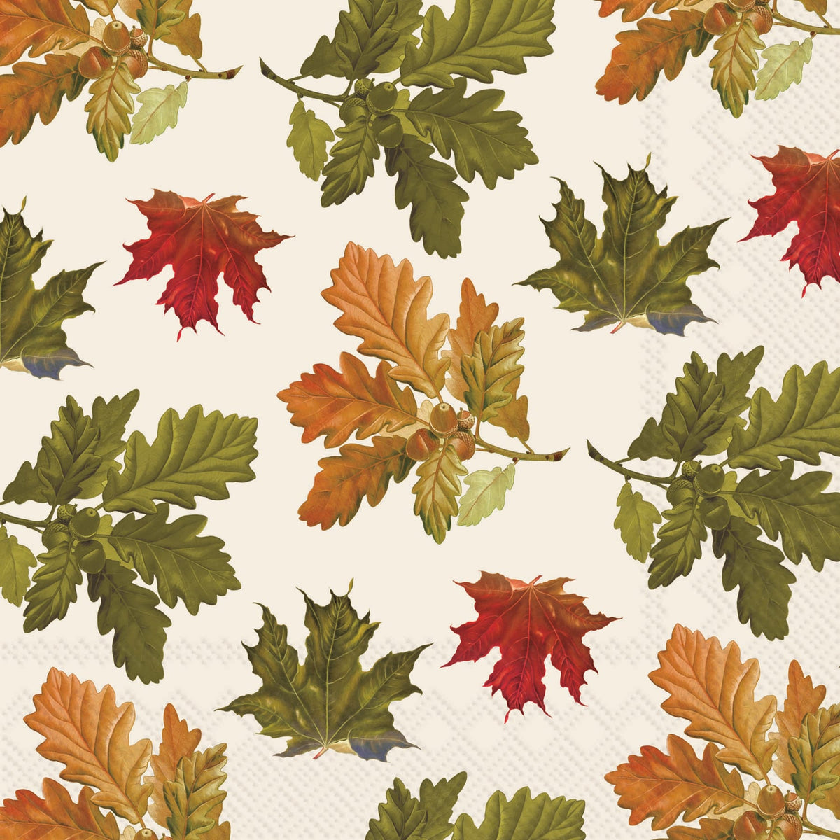 Cocktail Napkins, Earthtone Leaves