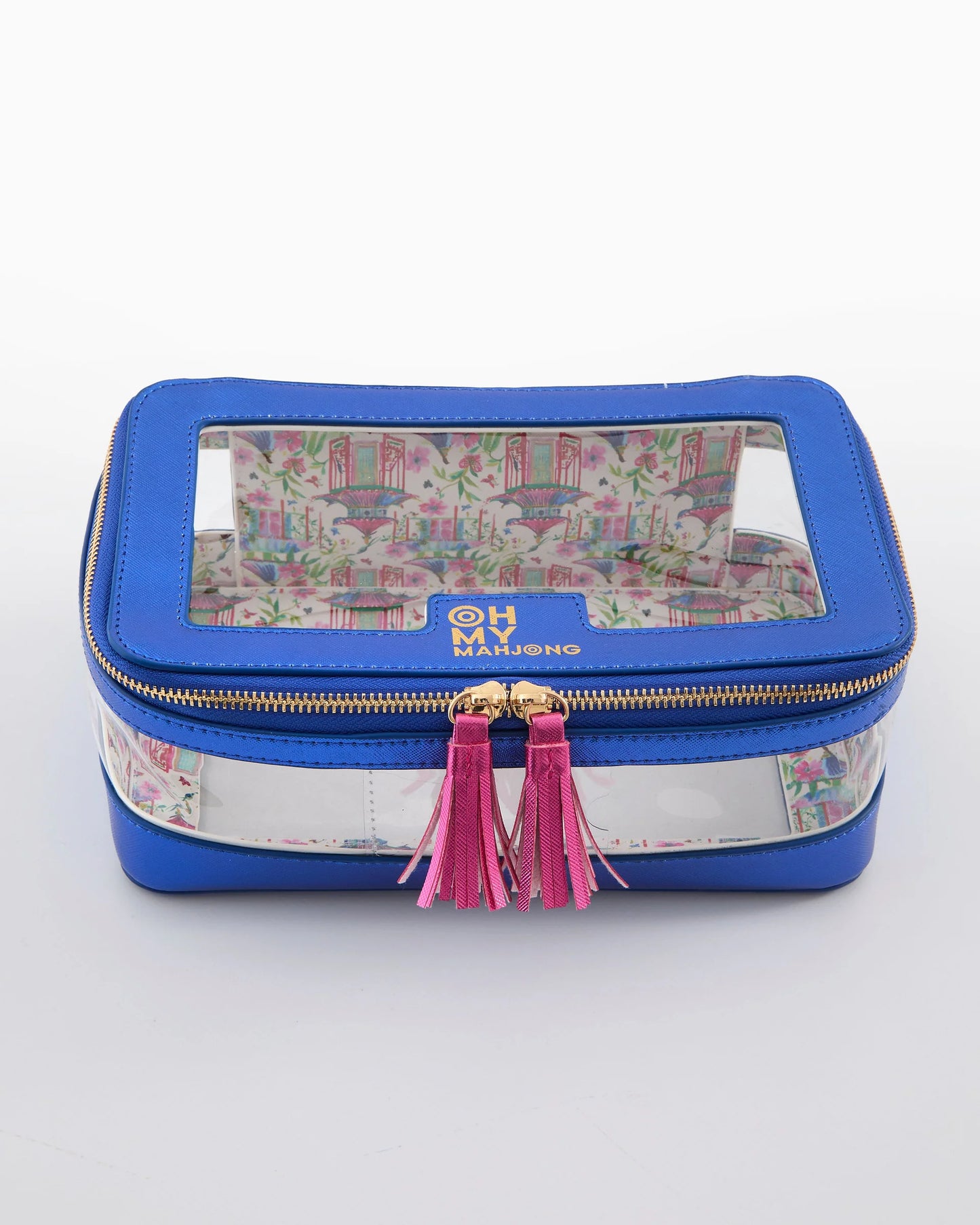 Metallic Blue Tile Storage Bag