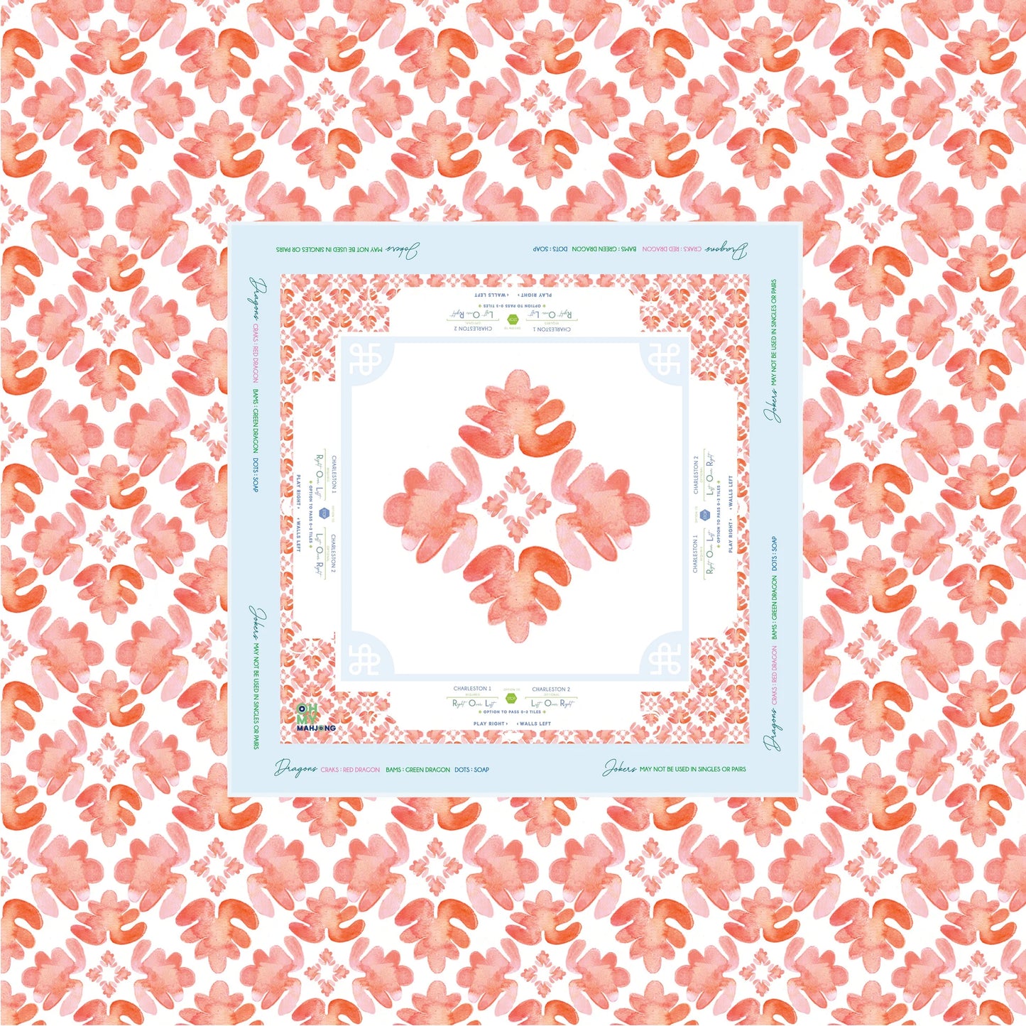 Mahjong Pop of Poppy Instructional Tablecloth
