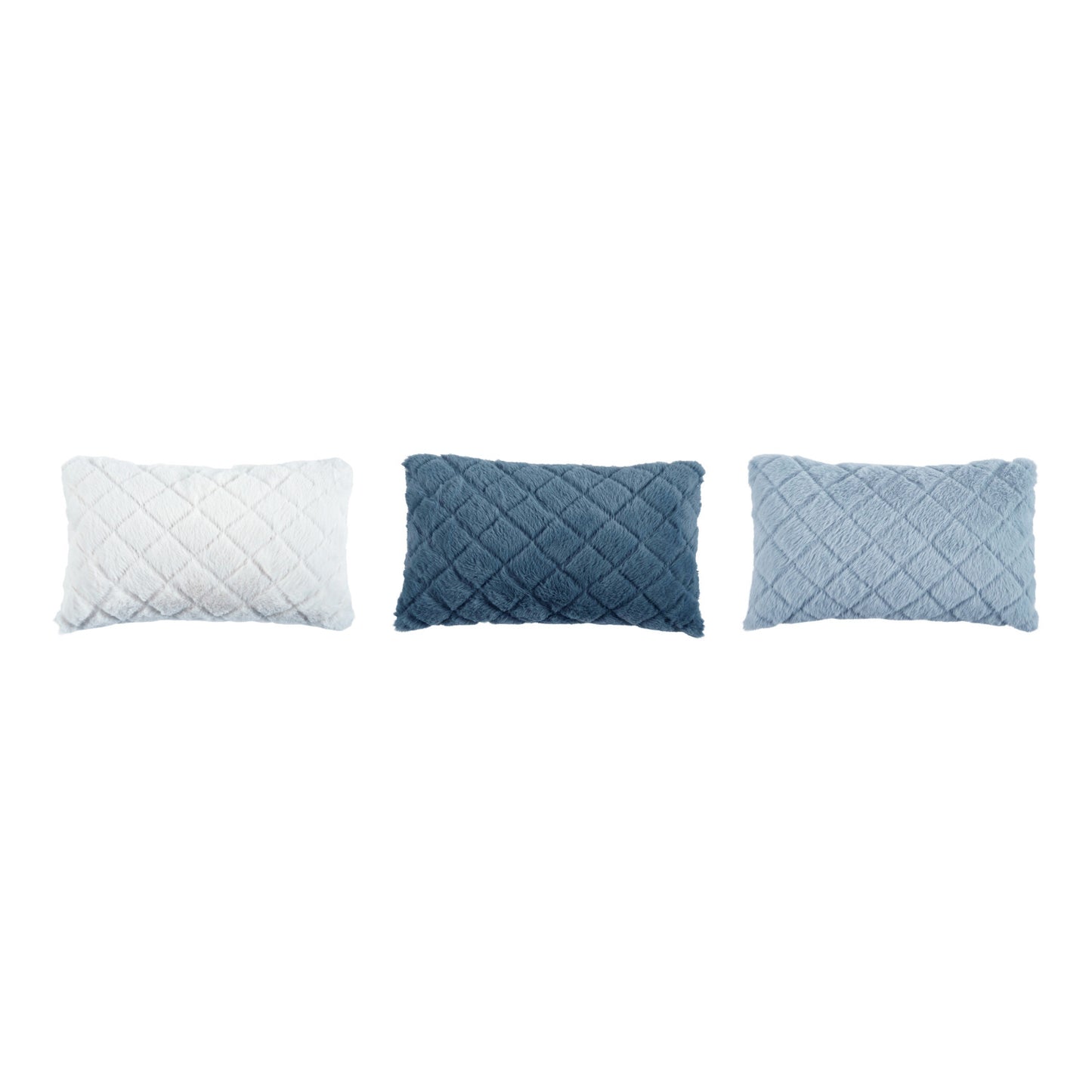 Quilted Faux Fur Lumbar Pillow - 3 Colors