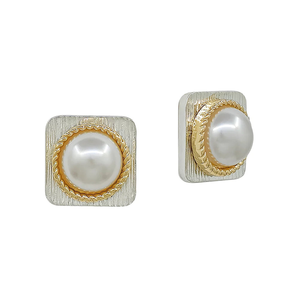 Meghan Browne Earrings: RAMA Silver Pearl