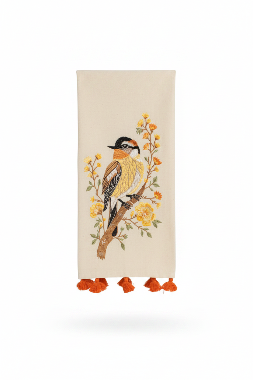 Autumn Sparrow Hand Towel - Oat/Multi