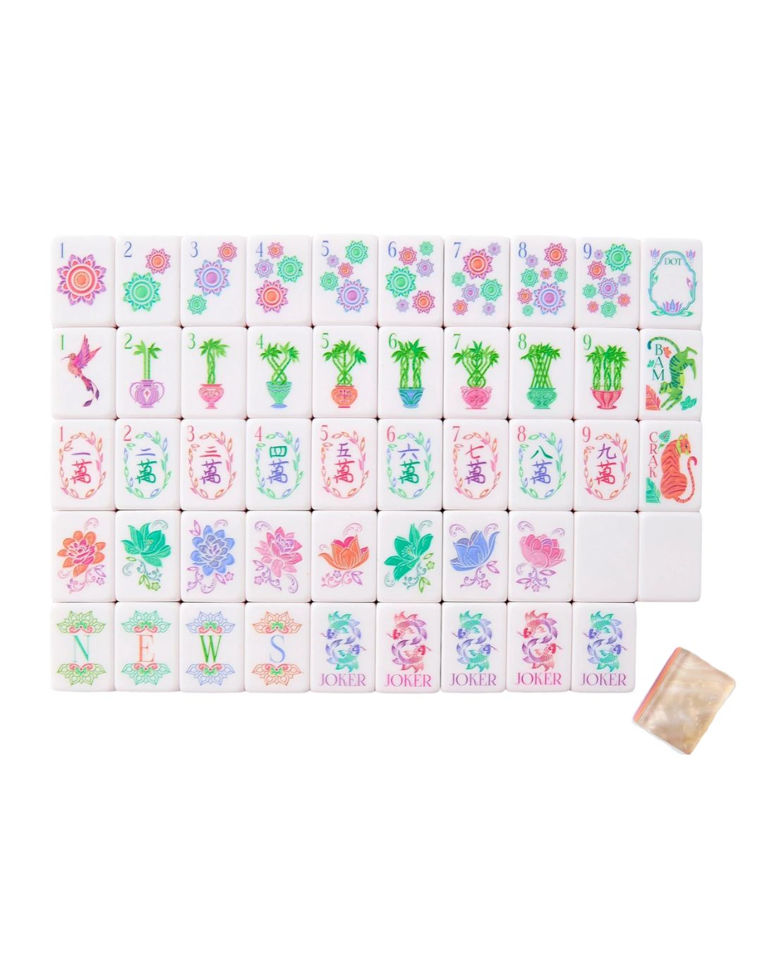 Pearlescent Mahjong Tile Set