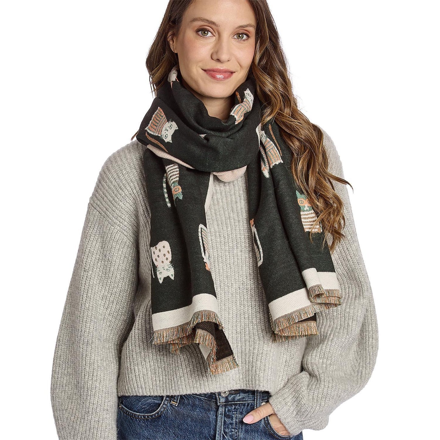 Cat Print Scarf
