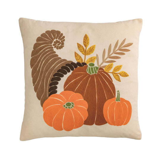 Cornucopia Crewel Pillow