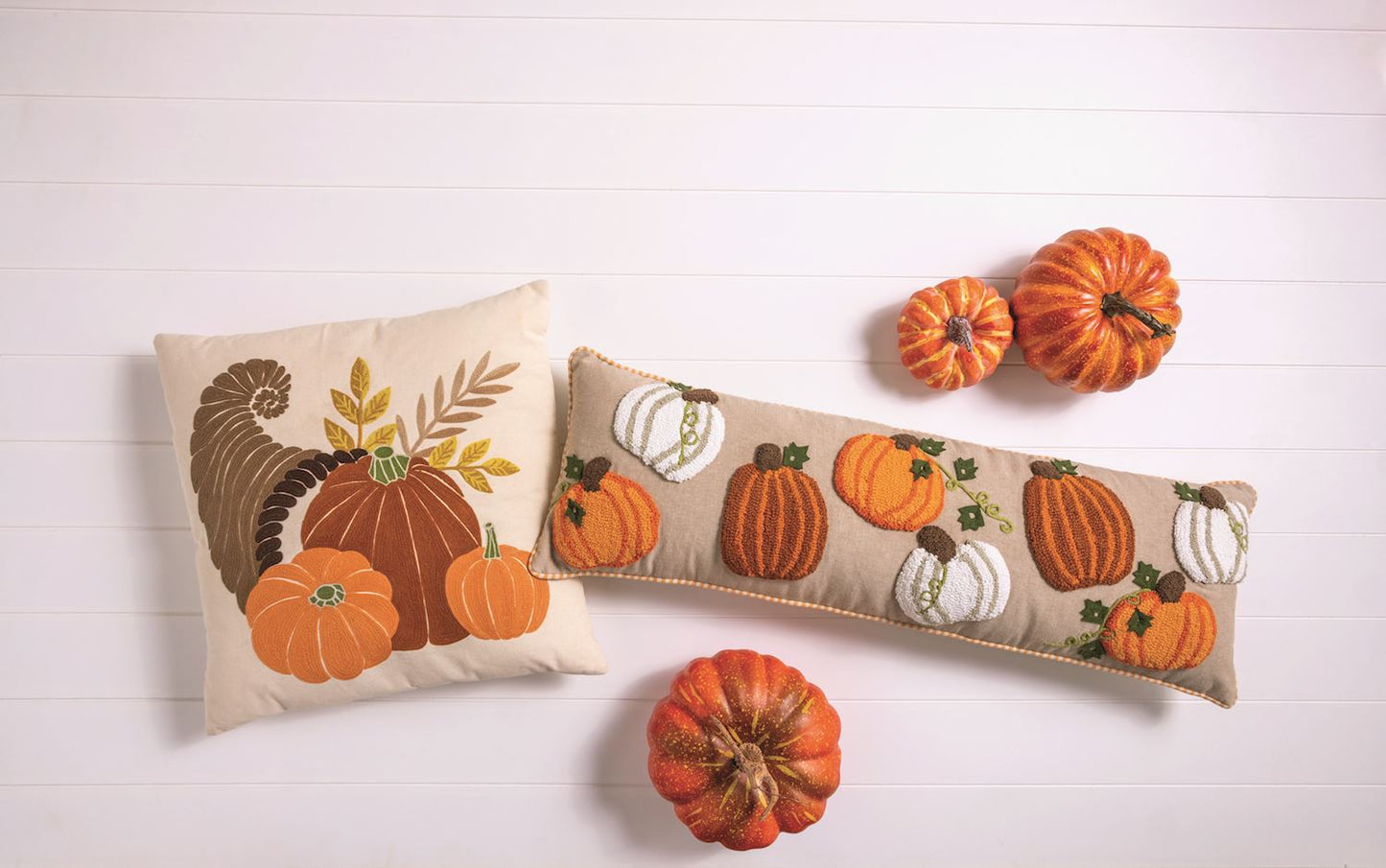 Cornucopia Crewel Pillow