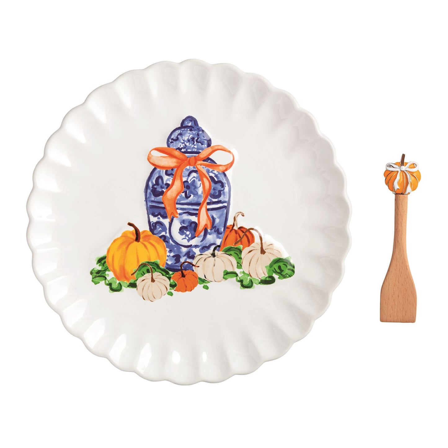 Topiary Cookie Plate with Pumpkins