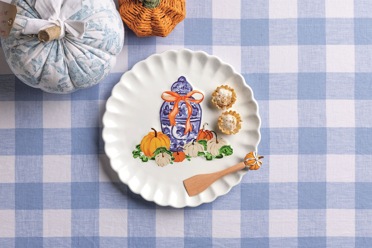 Topiary Cookie Plate with Pumpkins