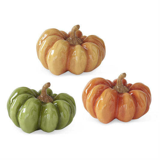 3" Fall Colored Resin Pumpkins