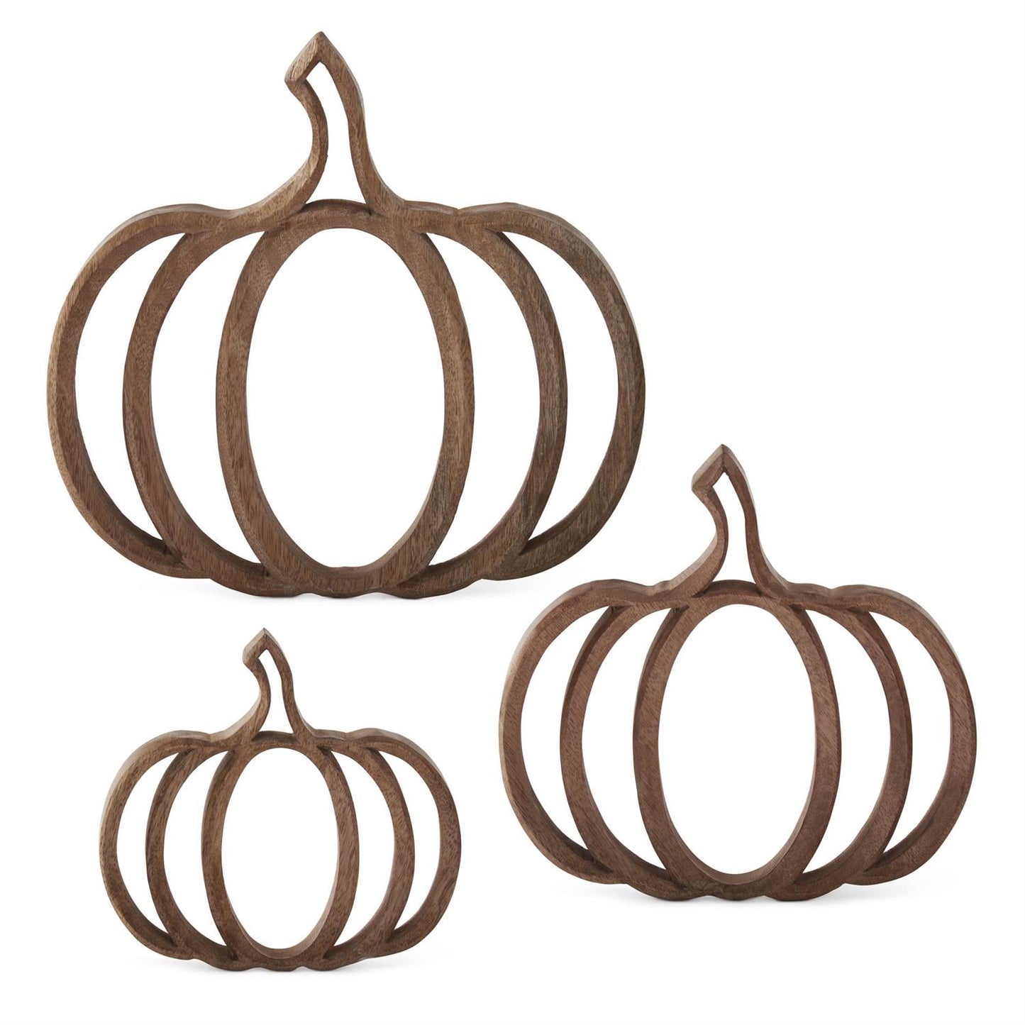 7.5" Wood Cutout Pumpkin
