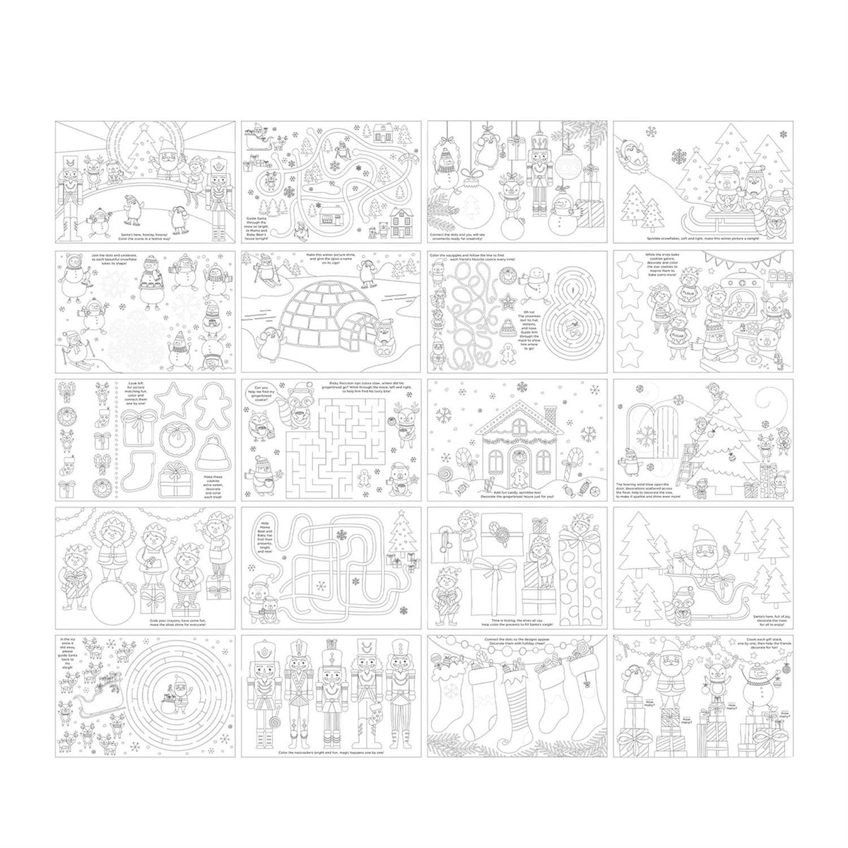 Christmas Coloring and Activity/ Paper Placemats