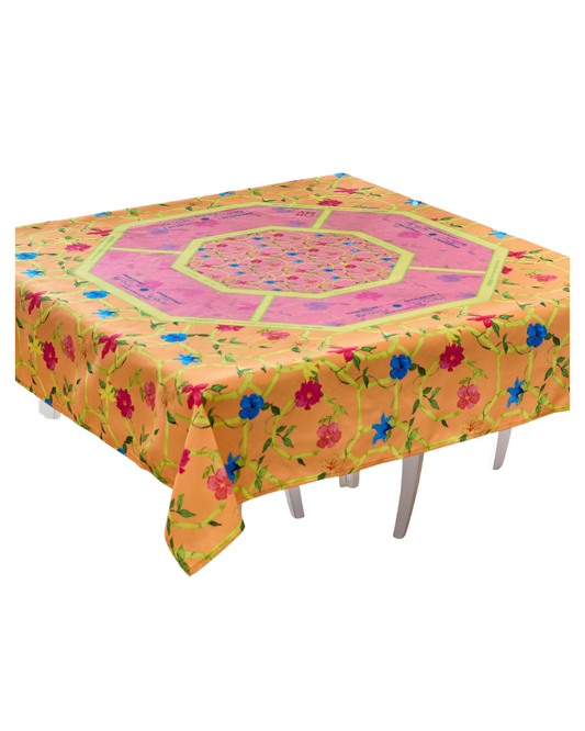Mahjong Baqua Blossom Instructional Tablecloth