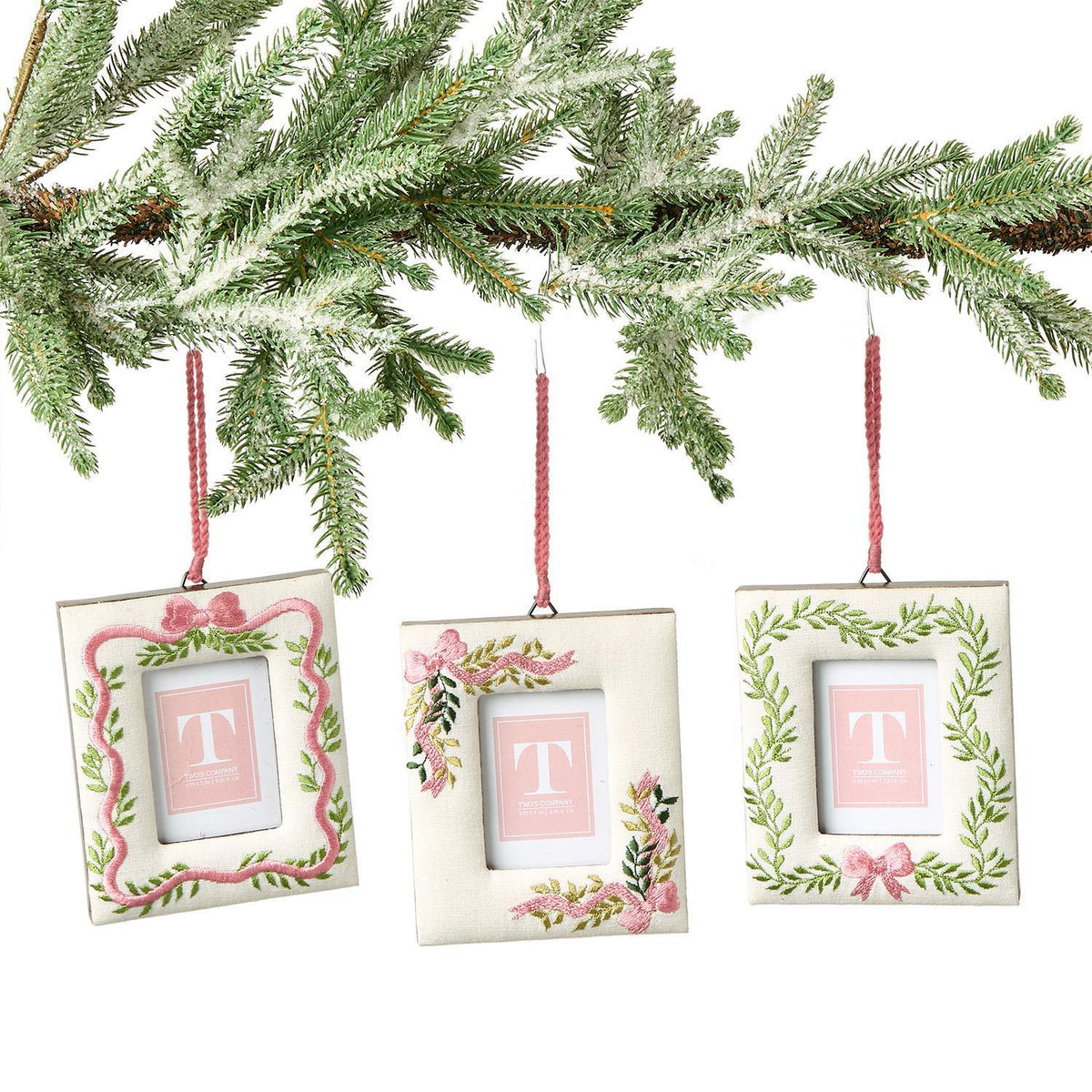 Holiday Memories Embroidered Photo Frame Ornament - 3 Styles