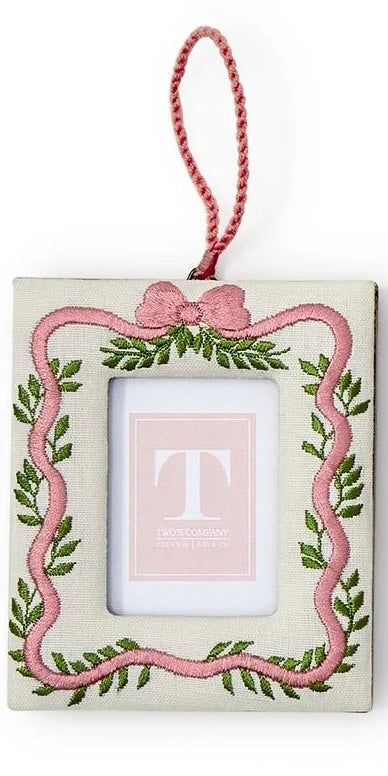 Holiday Memories Embroidered Photo Frame Ornament - 3 Styles