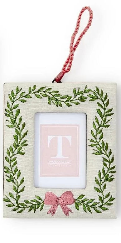 Holiday Memories Embroidered Photo Frame Ornament - 3 Styles