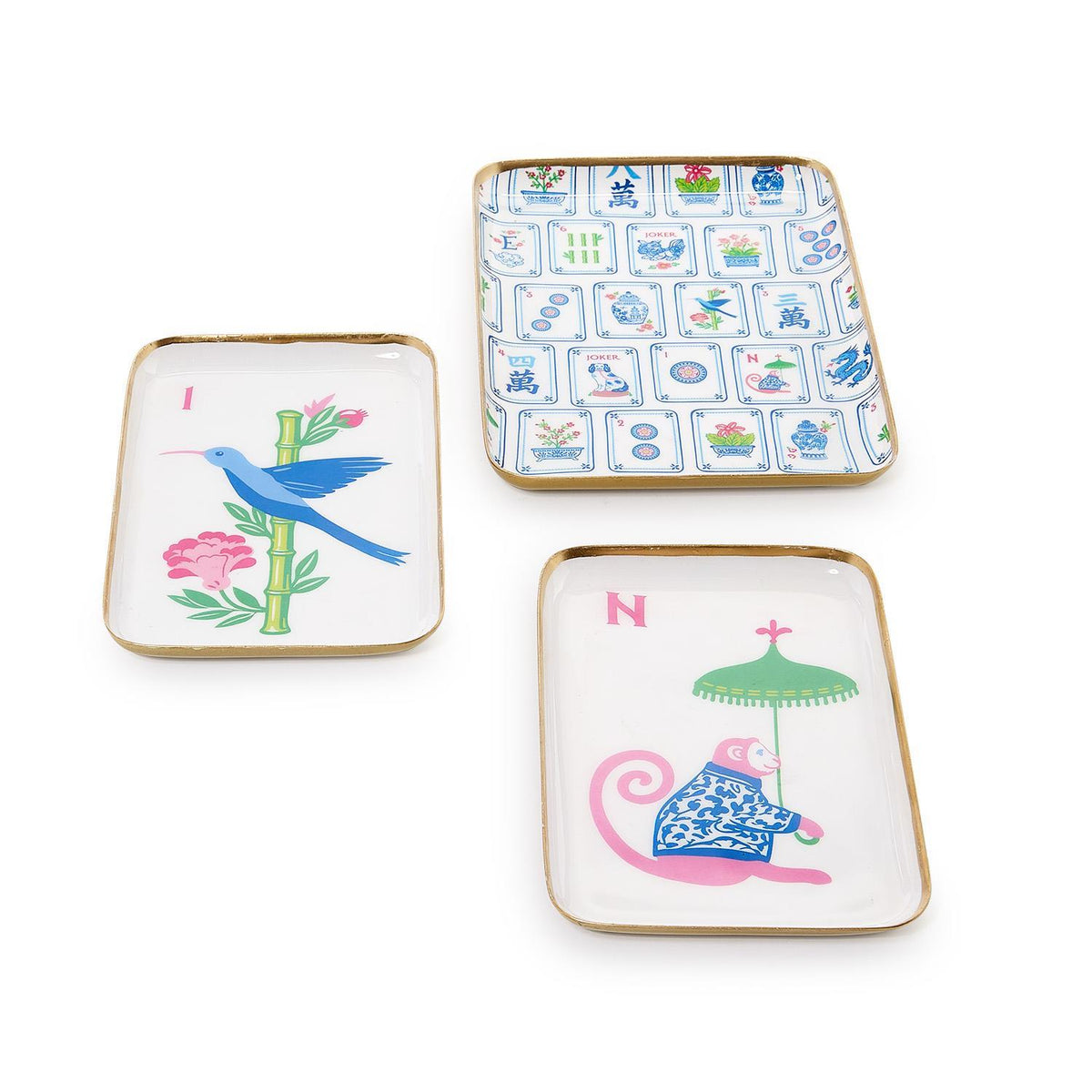 Mahjong Metal Trinket Tray - Tiles