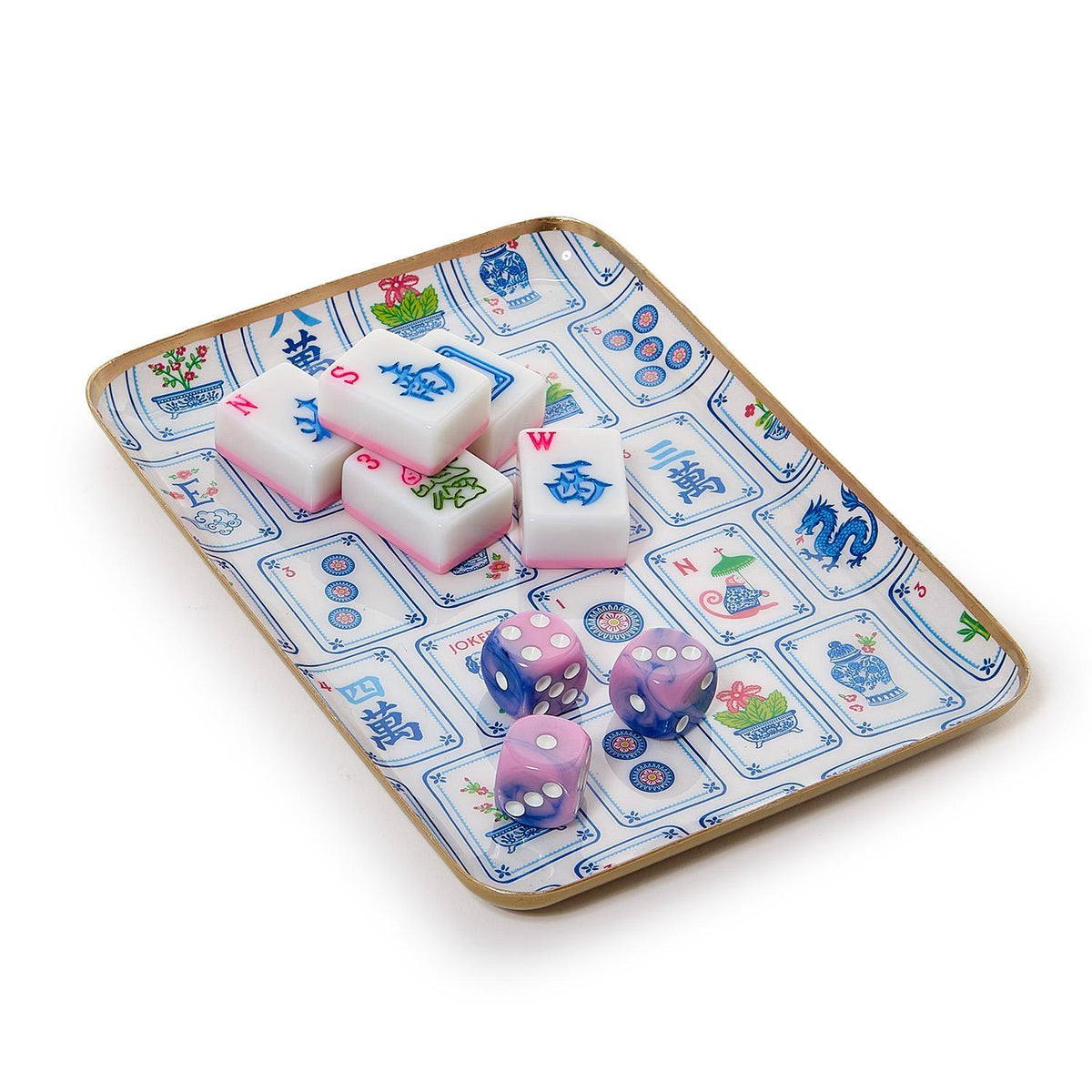 Mahjong Metal Trinket Tray - Tiles