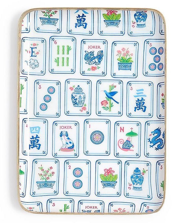 Mahjong Metal Trinket Tray - Tiles