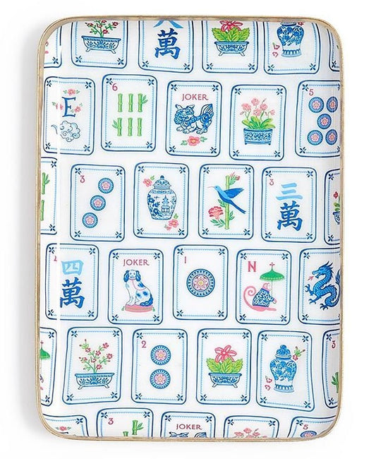 Mahjong Metal Trinket Tray - Tiles