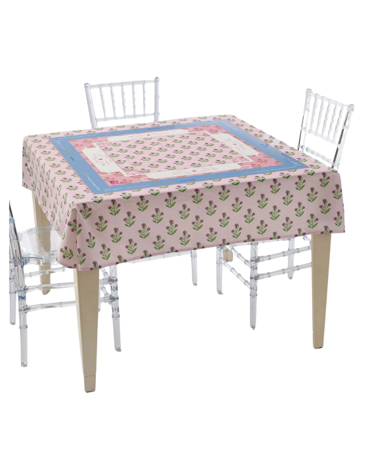 Mahjong Purple Thistle Instructional Tablecloth