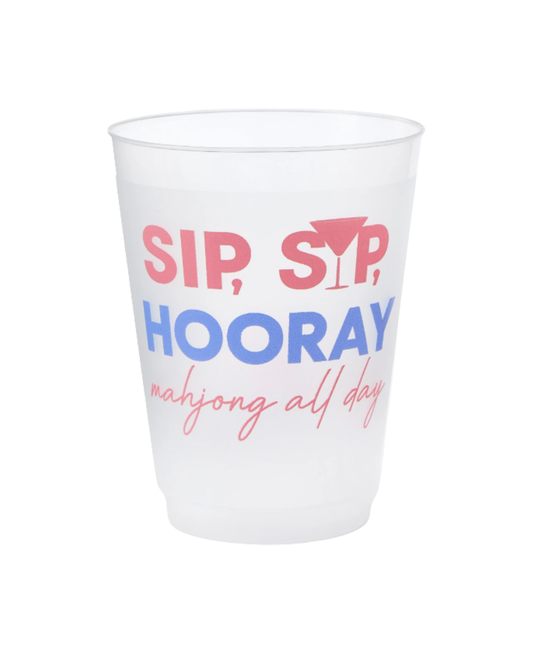 Mahjong Sip Sip Horray set of 10 plastic cups