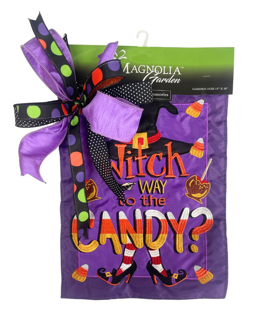 Halloween Garden Flag & Bow