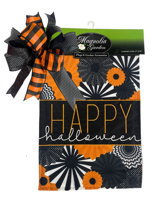 Halloween Garden Flag & Bow