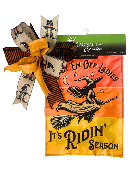 Halloween Garden Flag & Bow