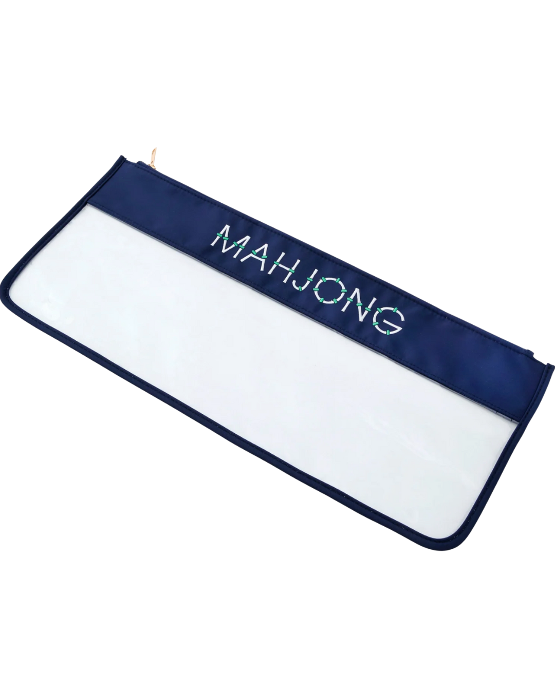 Navy Stitched Mahjong Tile Bag
