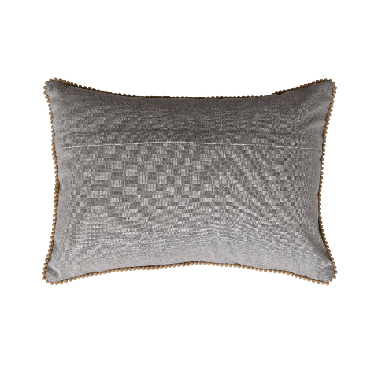 Cotton Corduroy Lumbar Pillow with Embroidered Flowers