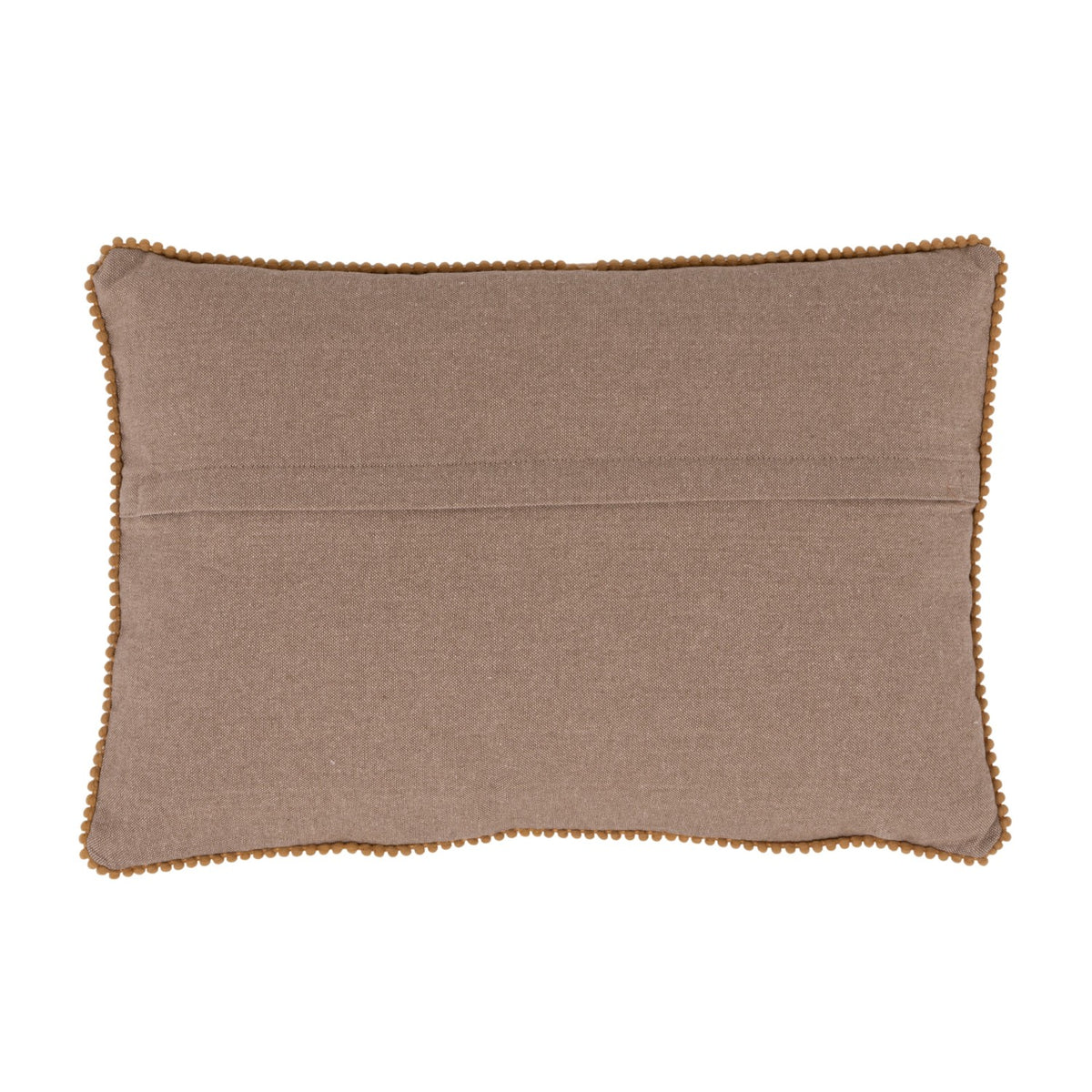 Cotton Corduroy Lumbar Pillow with Embroidered Flowers