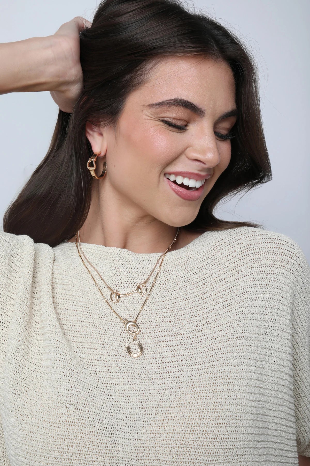 Henry Horsebit Hoop Earrings in Shiny Gold